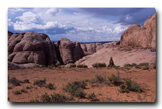 Red rock sandstone rocks near Moab, Utah