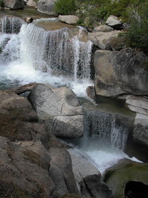 Waterfall in high sierra nevada mountains, CA