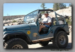 Dennis Mayer in his jeep on the Rubicon Trail