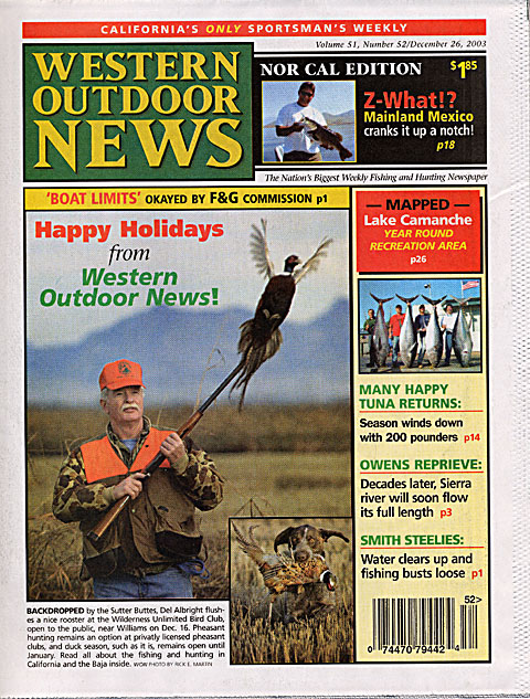 Del Albright on cover of Western Outdoor News magazine