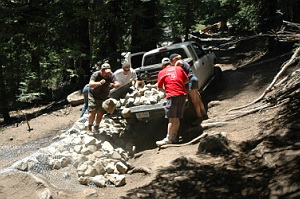 Unloading rocks at the Roots