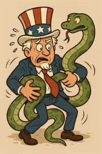 Uncle Sam with snake