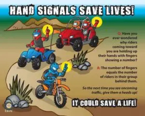 Hand signals for off roaders that save lives and are good trail etiquette