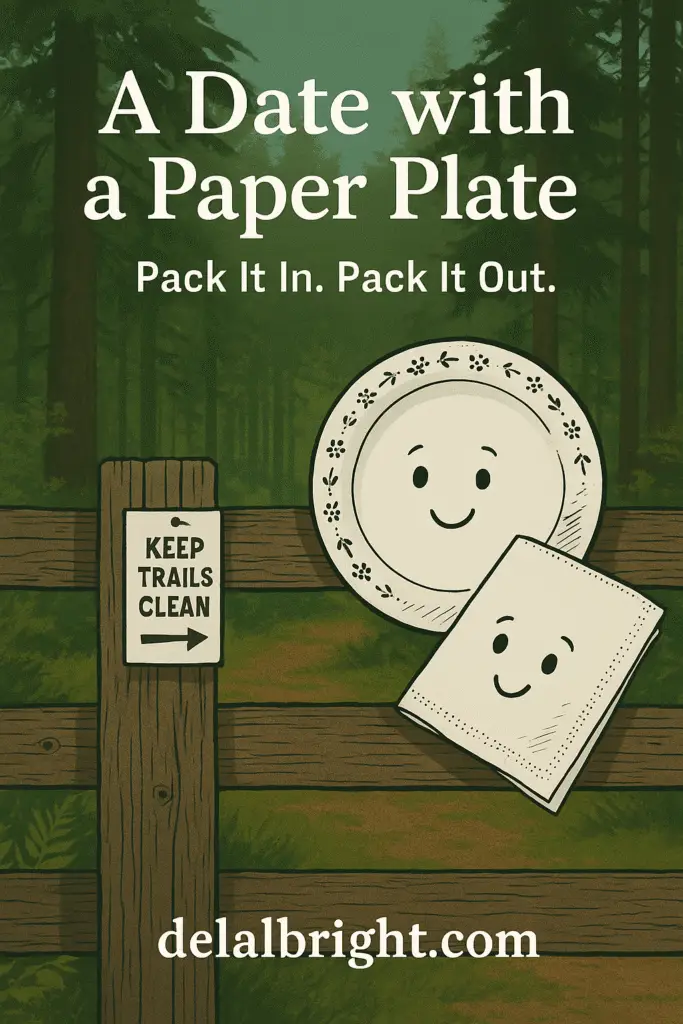 Date with a paper plate and tips on trail trash and pack it out.