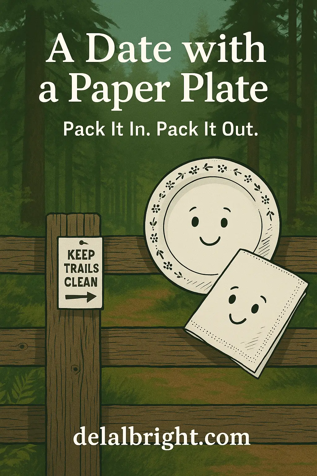 Date with a paper plate and tips on trail trash and pack it out.