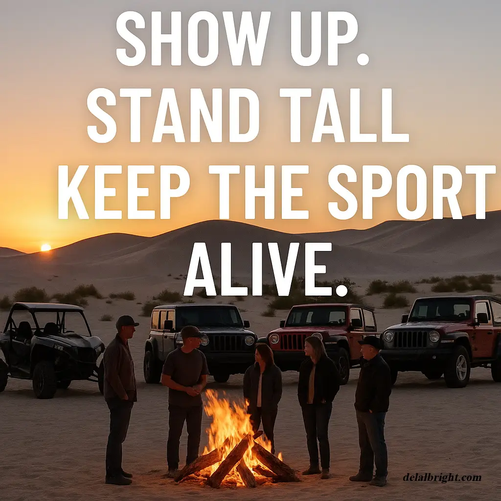 Campfire and jeeps with show up to events message