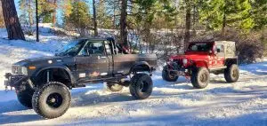 Toyota and Jeep in snow