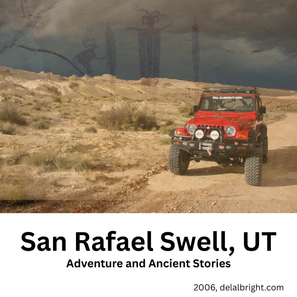 San Rafael Swell, UT jeep and pictographs