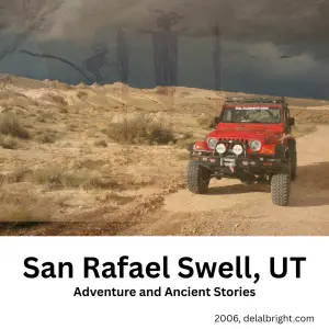 San Rafael Swell, UT jeep and pictographs
