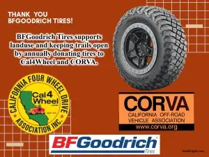 BFGoodrich Tires supports Cal4 and CORVA