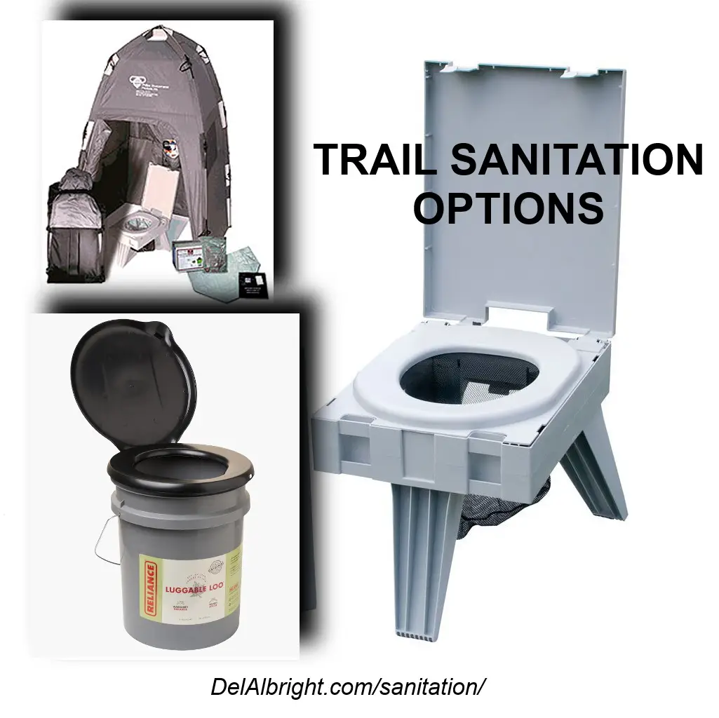 Trail toilets, sanitation options