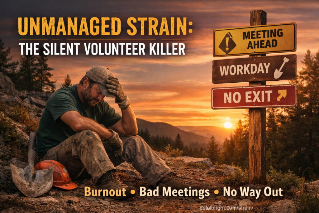 Volunteer with unmanaged strain about to burnout